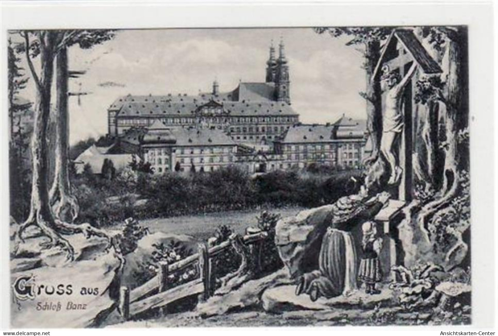 39049804 - Banz Mit Schloss Und Gebet Im Wald Gelaufen Von 1911. Leichter Stempeldurchdruck, Sonst Sehr Gut Erhalten. - Bamberg