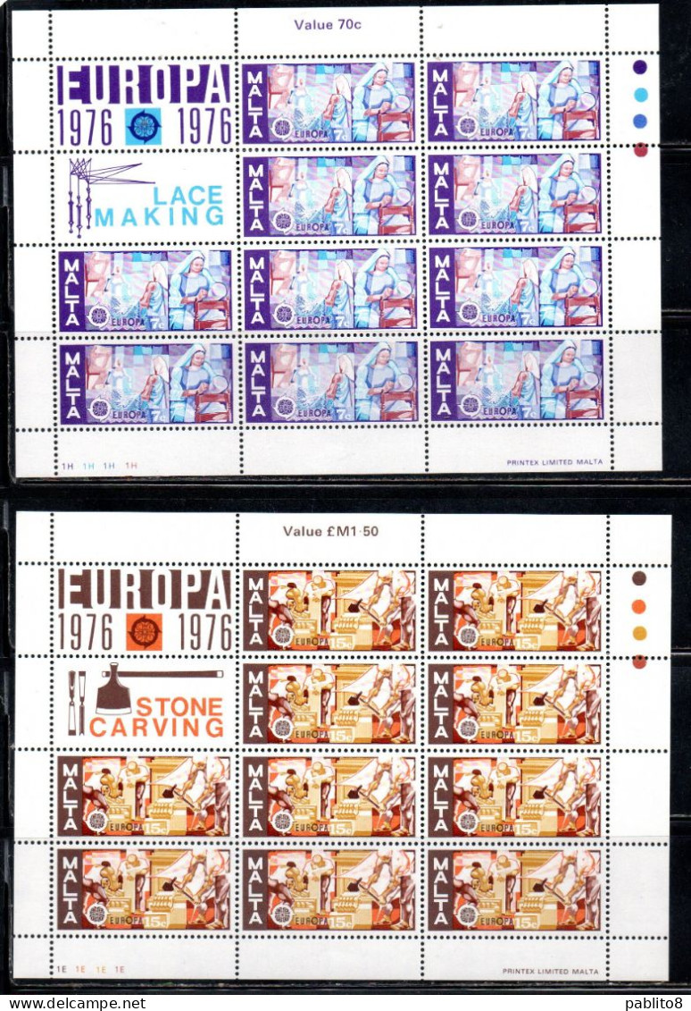 MALTA 1976 EUROPA CEPT UNITA COMPLETE SET BLOCK SHEET BLOCCO FOGLIETTI  SERIE COMPLETA MNH - Malta