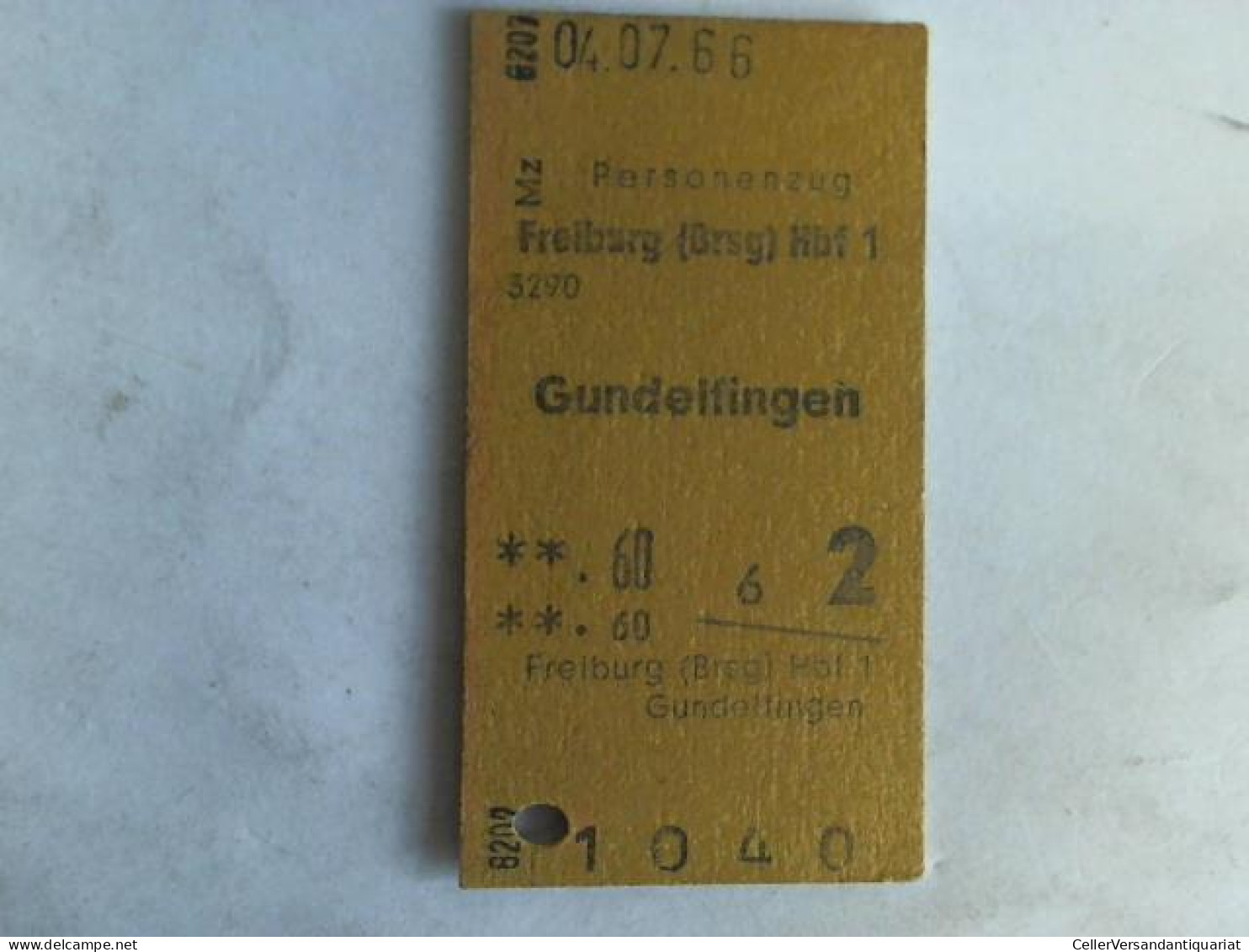 Fahrkarte Personenzug Freiburg (Breisg) Hbf 1 - Gundelfingen Von (Eisenbahn-Fahrkarte) - Unclassified