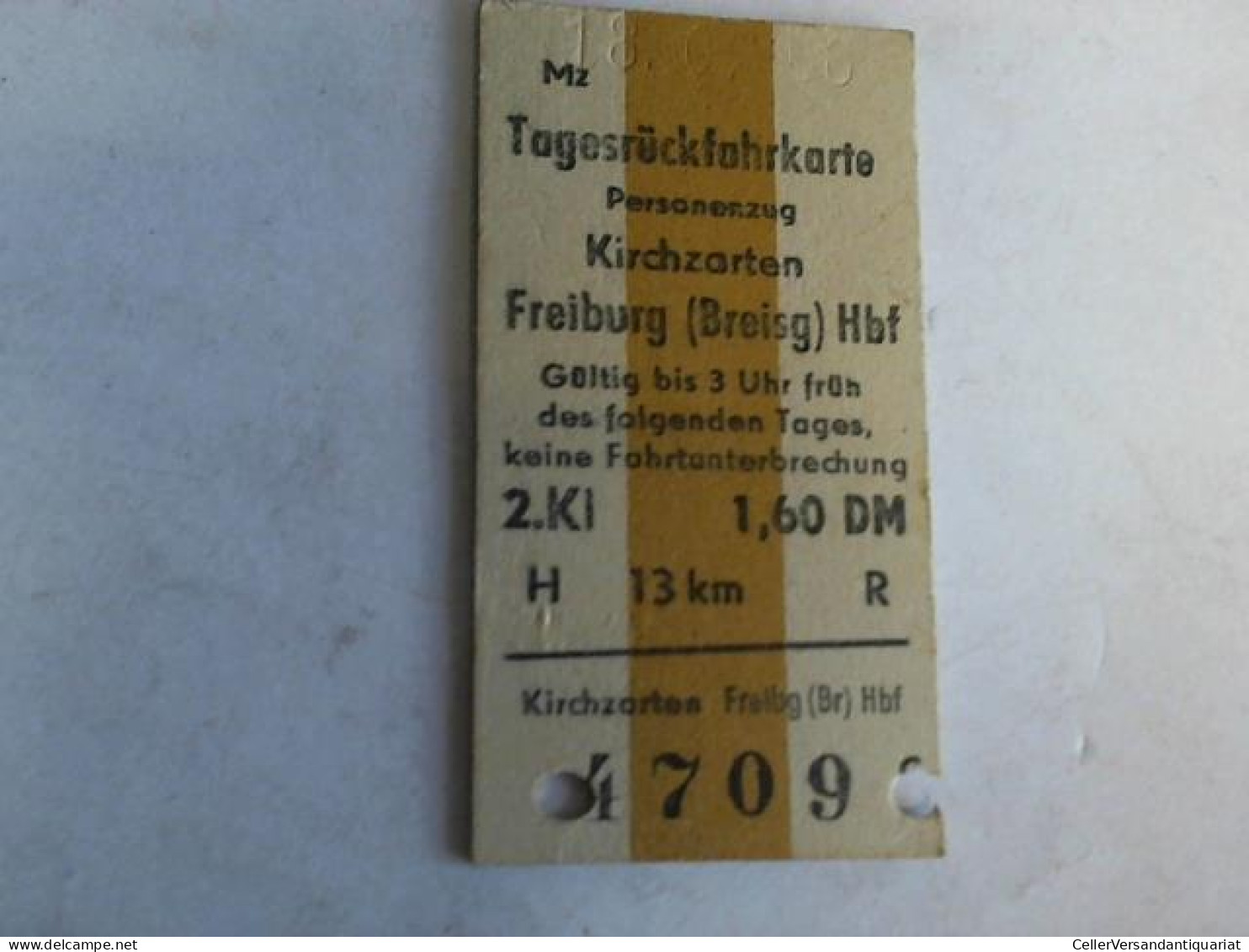 Tagesrückfahrkarte Personenzug Kirchzarten - Freiburg (Breisg) Hbf. 2. Klasse Von (Eisenbahn-Fahrkarte) - Non Classificati