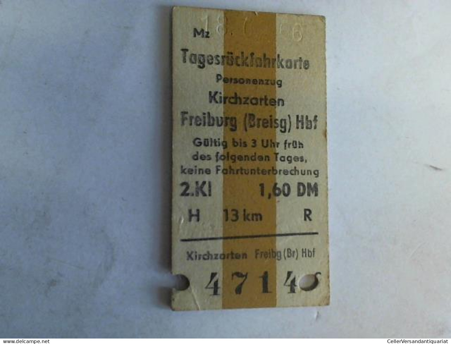 Tagesrückfahrkarte Personenzug Kirchzarten - Freiburg (Breisg) Hbf. 2. Klasse Von (Eisenbahn-Fahrkarte) - Non Classificati