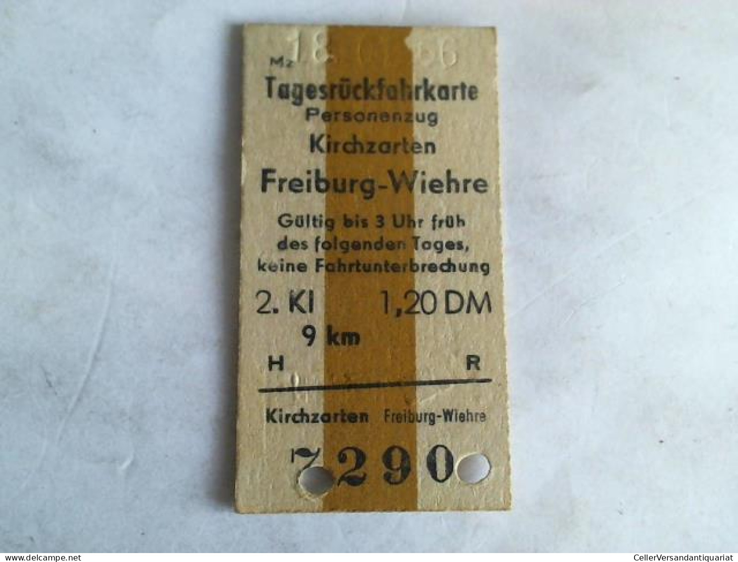 Tagesrückfahrkarte Personenzug Kirchzarten - Freiburg-Wiehre 2.Klasse Von (Eisenbahn-Fahrkarte) - Non Classificati