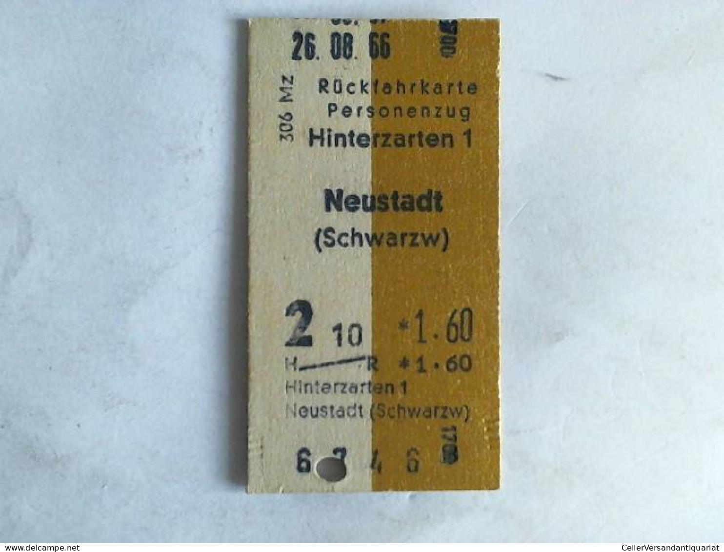 Rückfahrkarte Personenzug Hinterzarten 1 - Neustadt (Schwarzw) Von (Eisenbahn-Fahrkarte) - Ohne Zuordnung