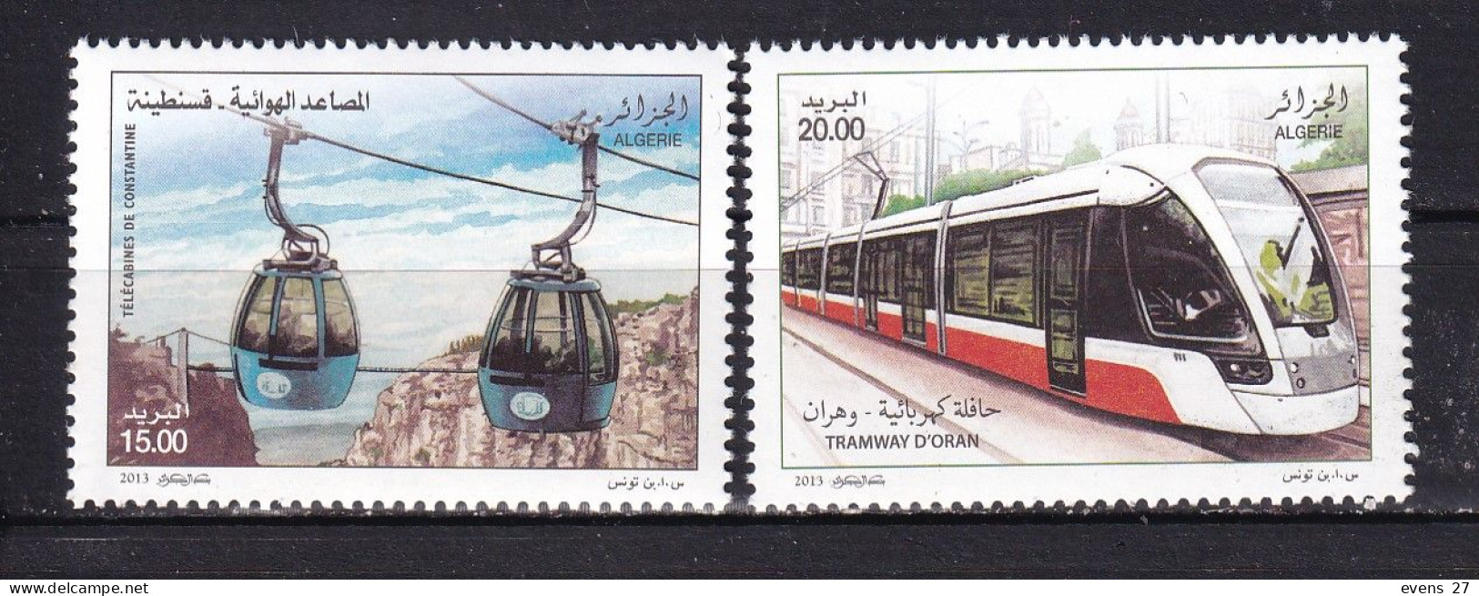 ALGERIA-2013-TRAIN -CABLE CARS-MNH. - Algerien (1962-...)