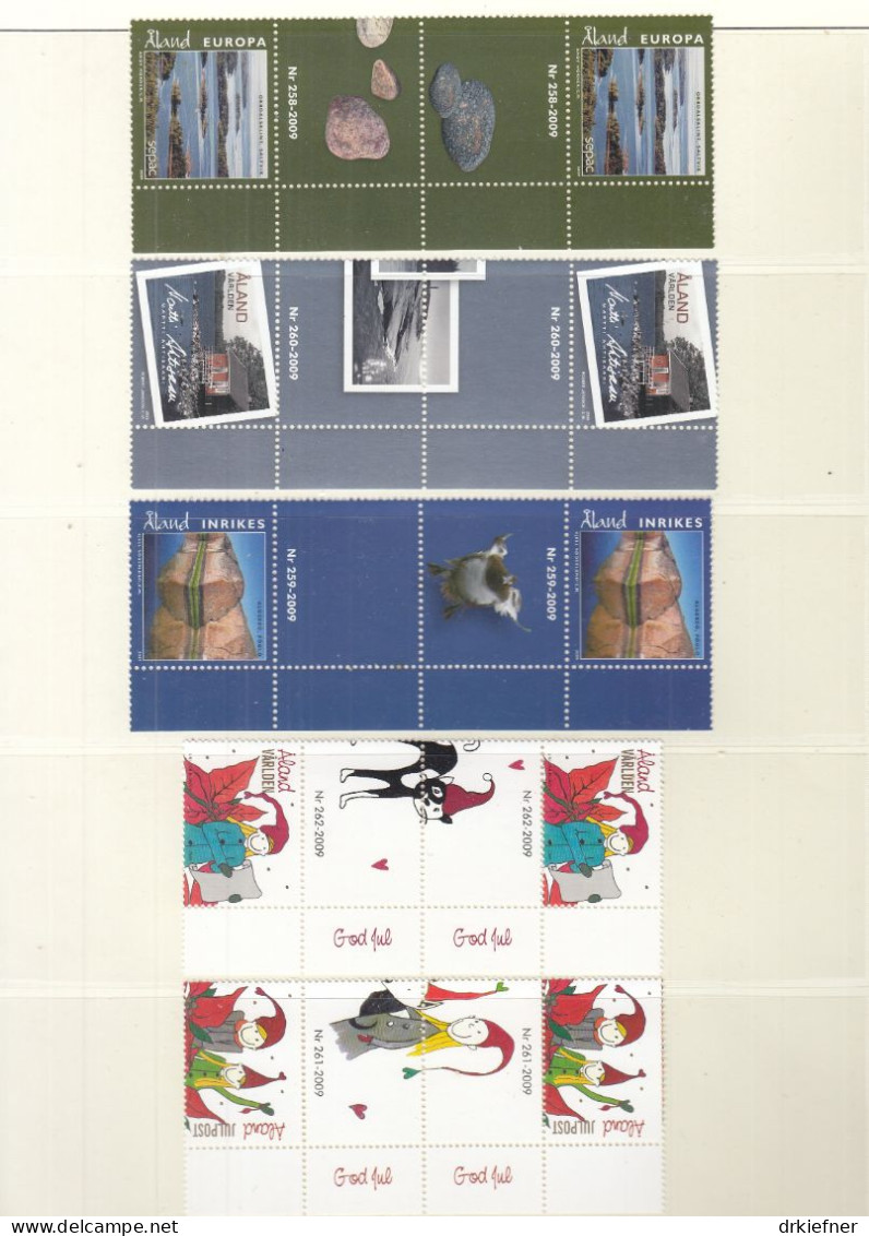 ALAND  Jahrgang 2009, Mit Doppel-Zierfeld, Postfrisch **, 304, 309-313, 316-320 - Ålandinseln