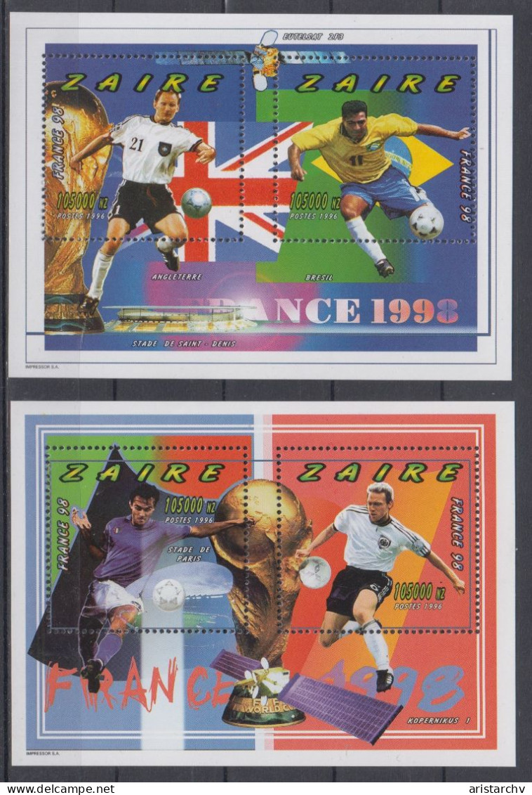 ZAIRE 1998 FOOTBALL WORLD CUP 2 S/SHEETS AND SHEETLET - 1998 – Frankreich