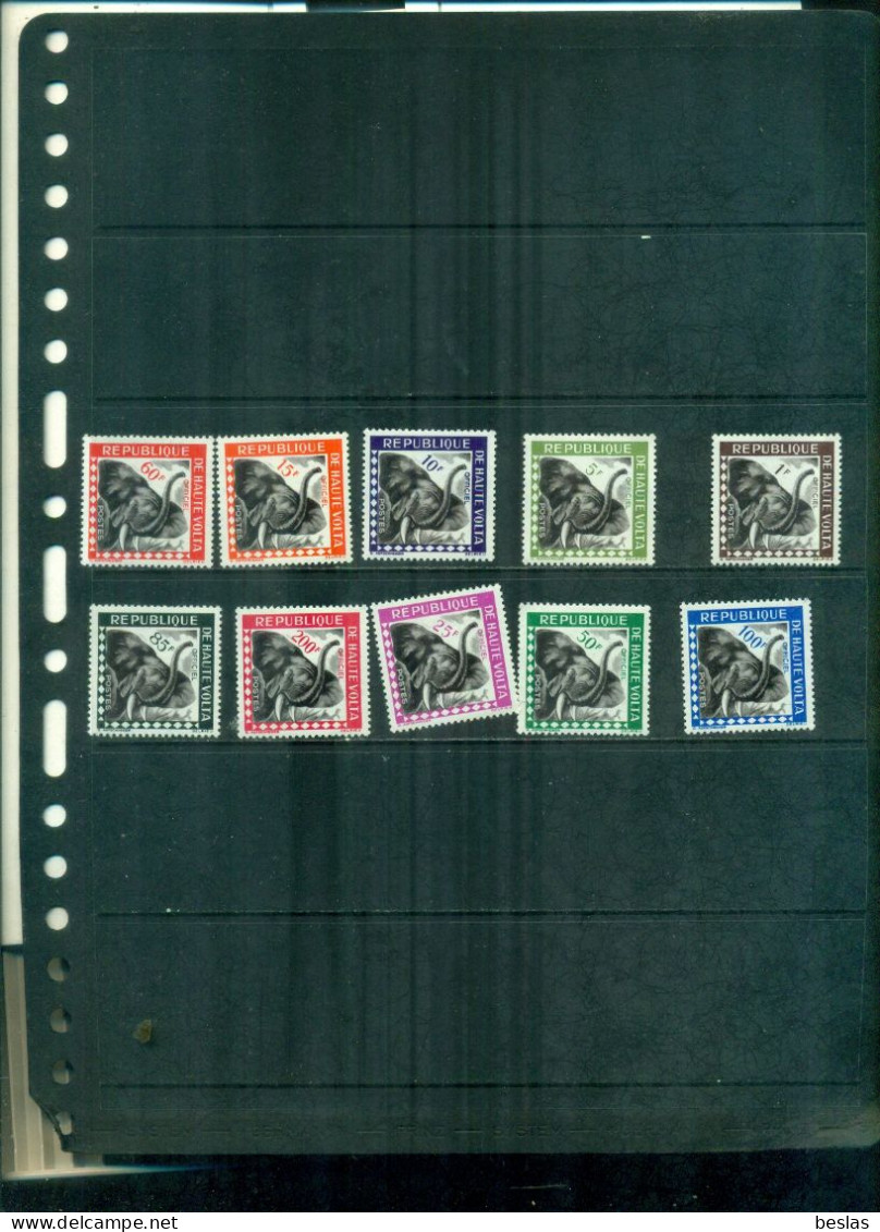 HAUTE VOLTA TIMBRES DE SERVICE ELEPHANT 10 VAL NEUFS A PARTIR DE 3,75 EUROS - Haute-Volta (1958-1984)