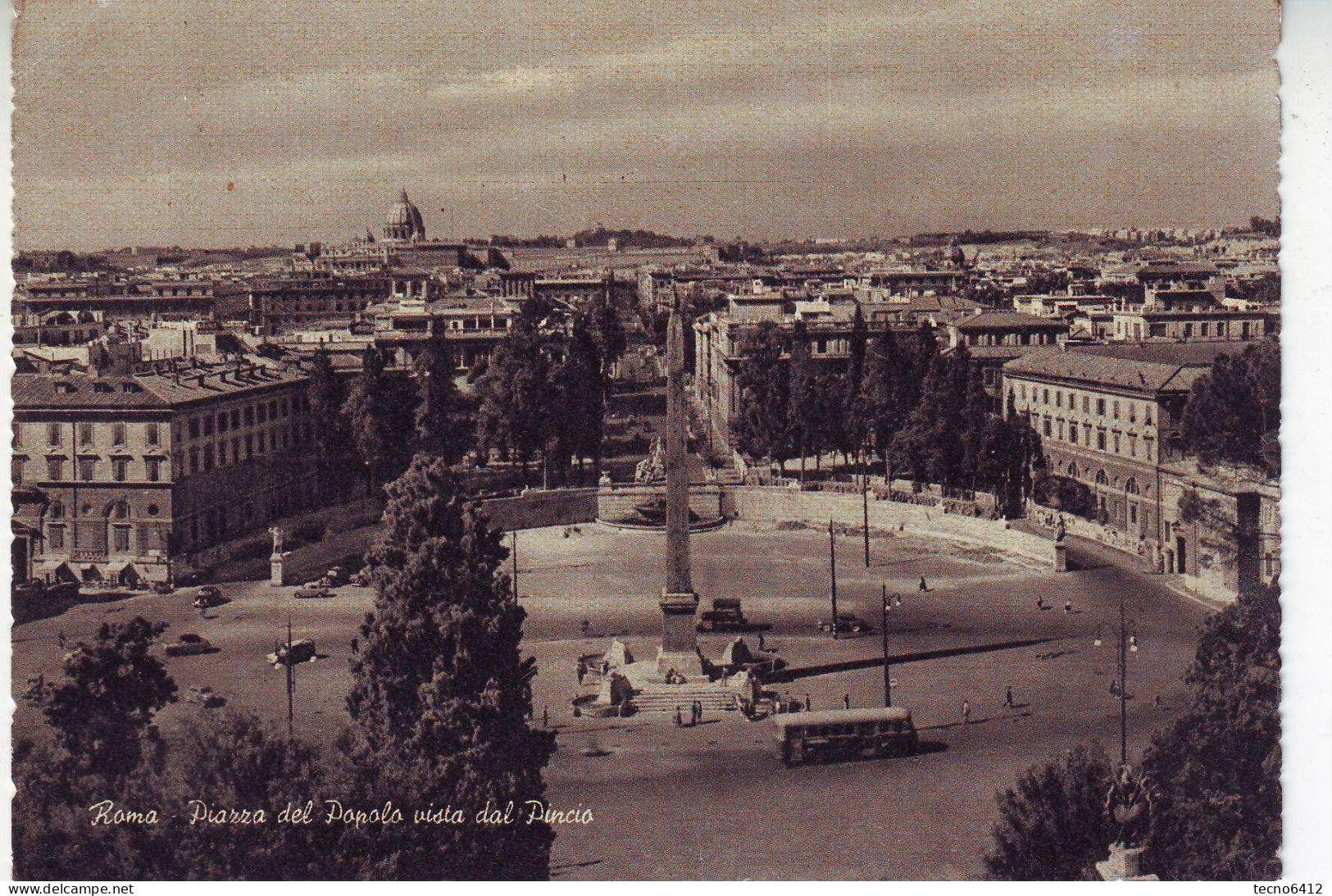Roma - Piazza Del Popolo Vista Dal Pincio - Viaggiata - Lugares Y Plazas