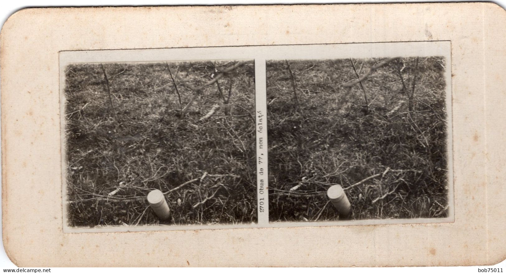 Photo Stéreoscopique , Obus De 77 , Non éclaté - 1914-18