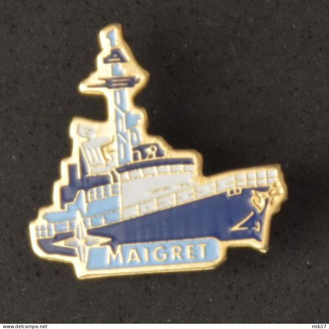 Pin's Bateau Militaire De Guerre - Systeme MAIGRET Intercepteur Radio Marque SLOGAN - Bateaux