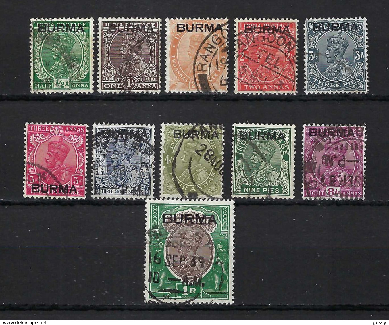 BIRMANIE Ca.1937: Lot D' Obl. - Burma (...-1947)