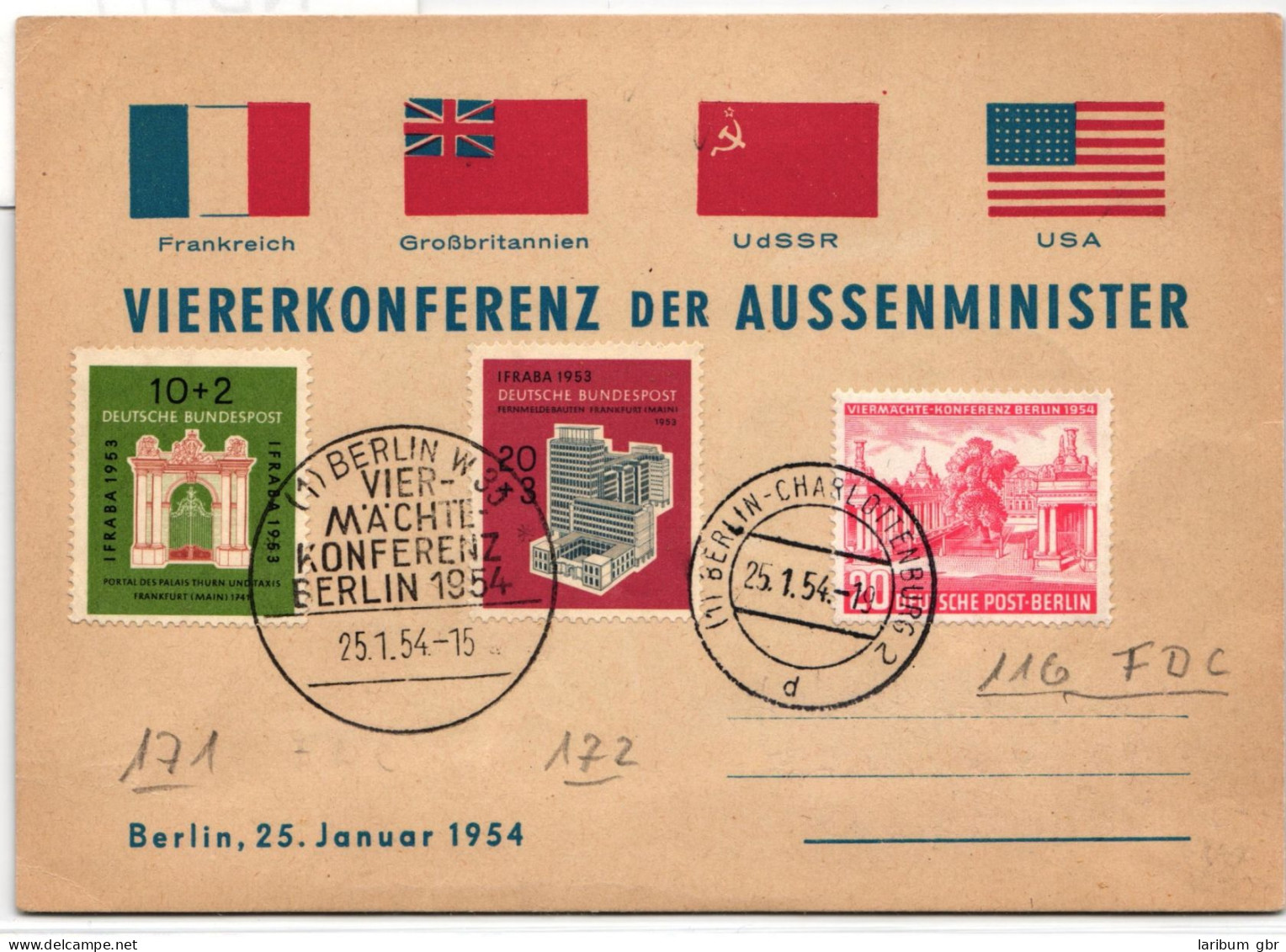 BRD Bund 171-172 U.a. Auf Ausstellungskarte Viererkonferenz #NB477 - Other & Unclassified