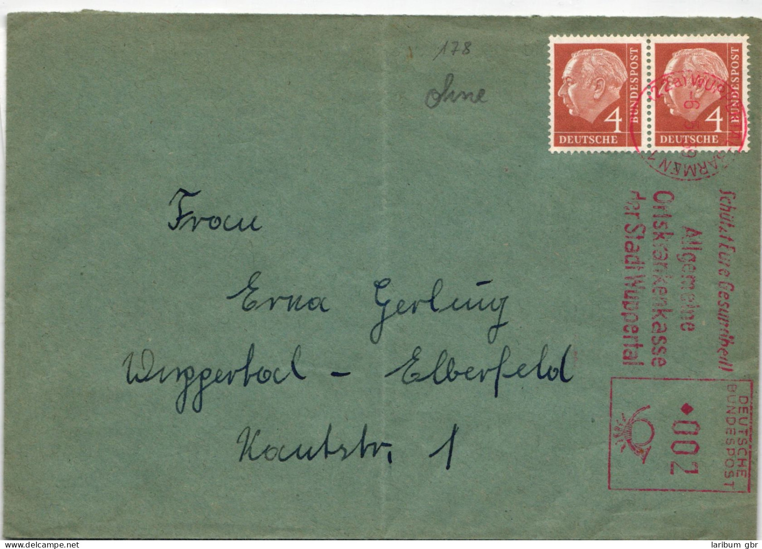 BRD Bund 178 Auf Brief Waagerechtes Paar + Freistempel #NB487 - Altri & Non Classificati