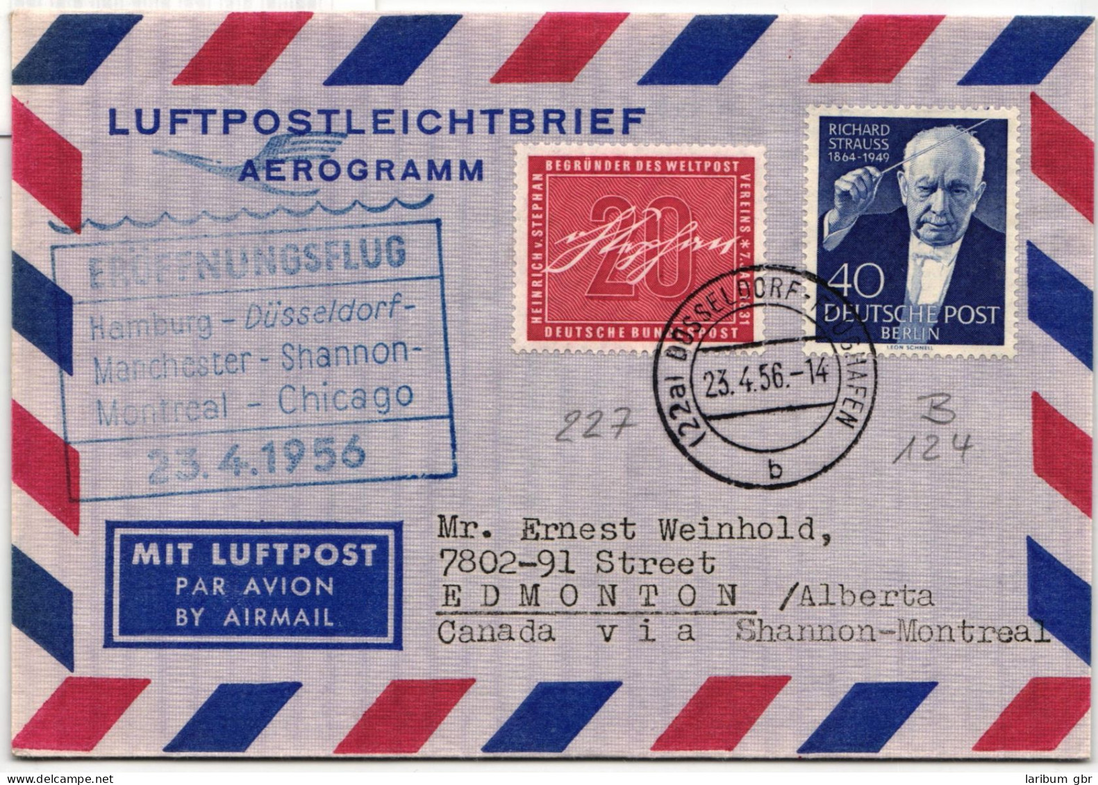 Berlin 124 U.a. Auf Brief Als Mischfrankatur Portogerechtes Aerogramm #NB524 - Other & Unclassified