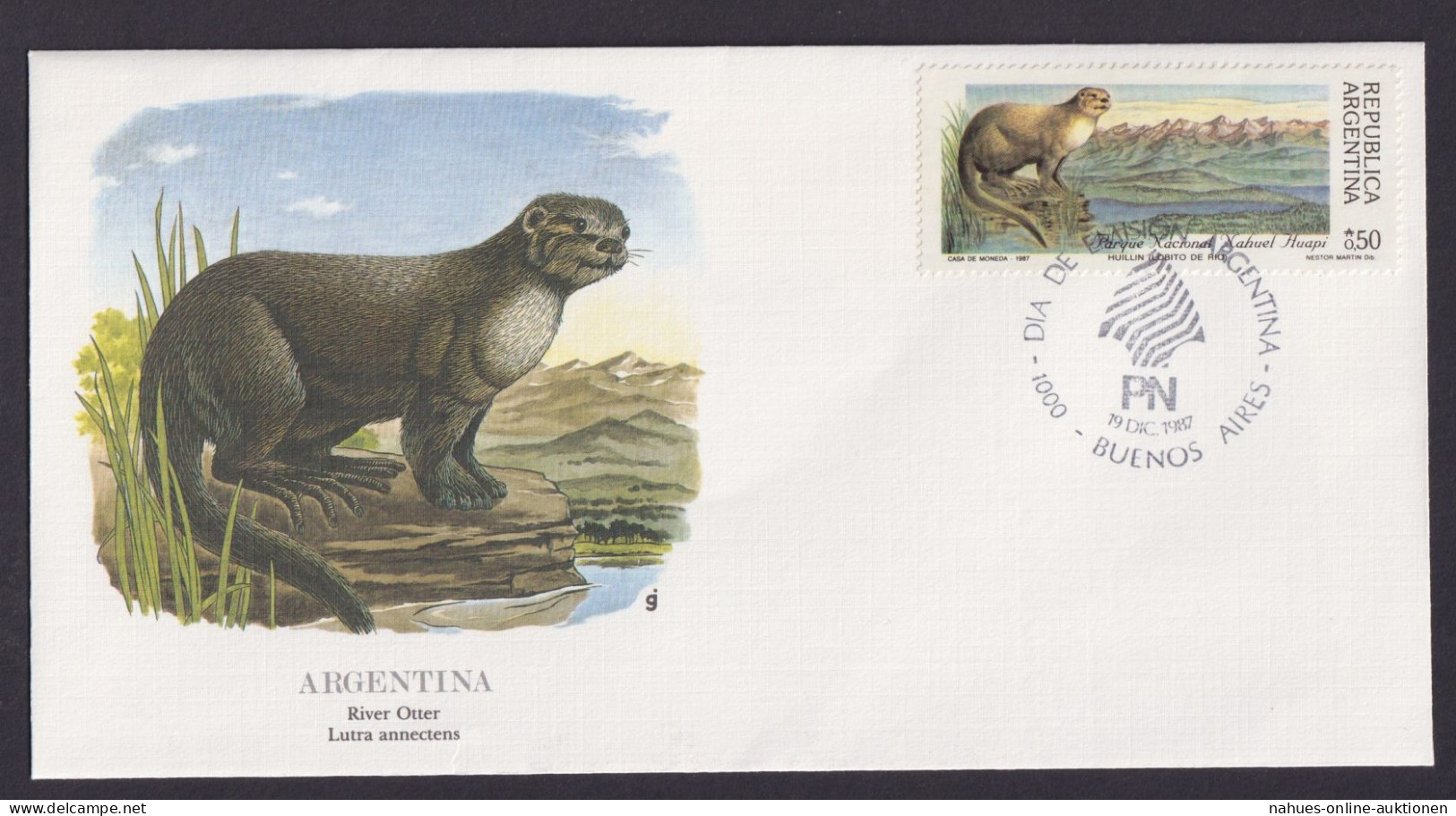 Argentinien Fauna Tiere Wiesel Otter Schöner Künstler Brief - Storia Postale