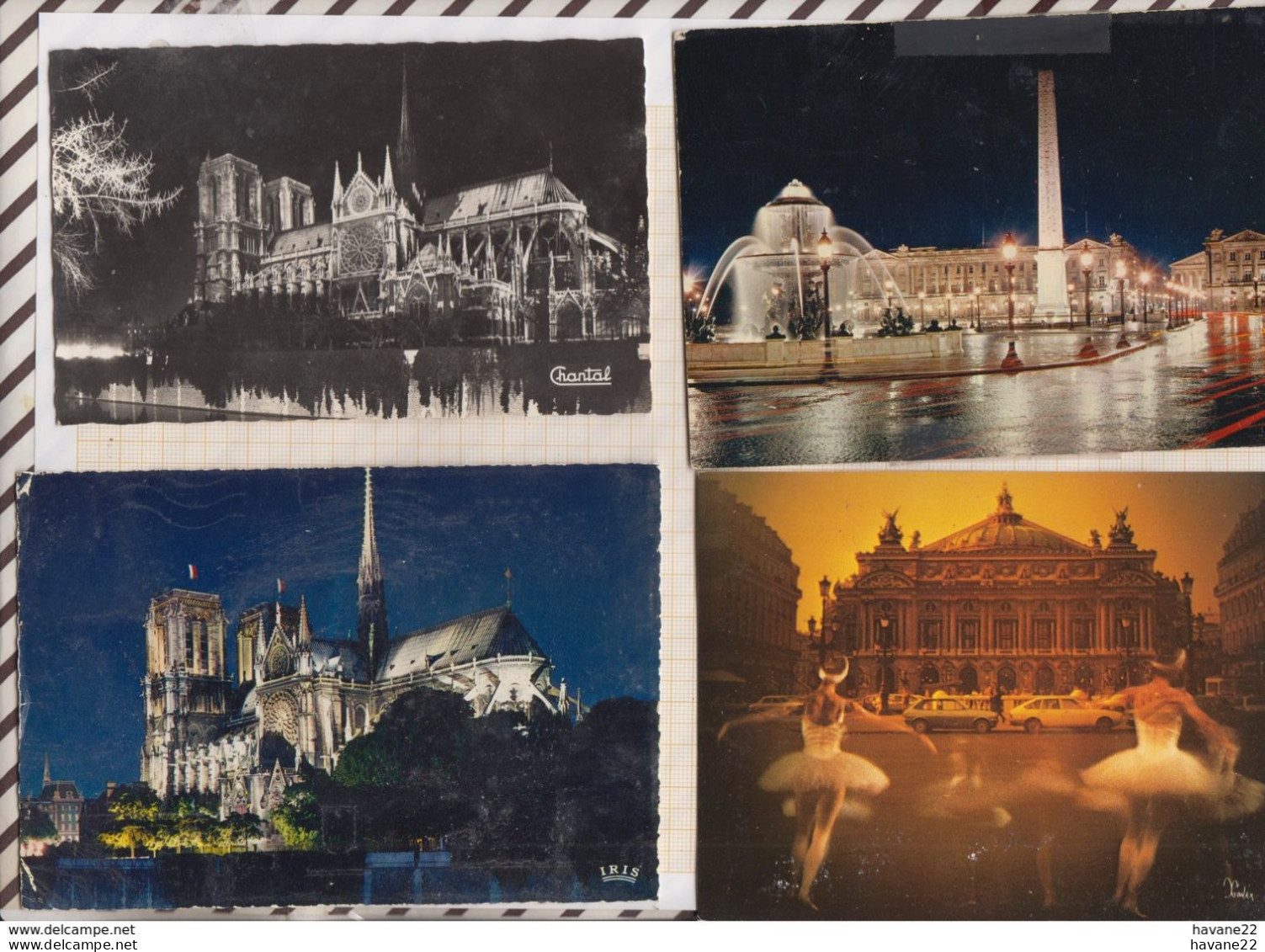 8AK3632  Lot De 8 Cartes PARIS LA NUIT 2  SCAN - Parijs Bij Nacht