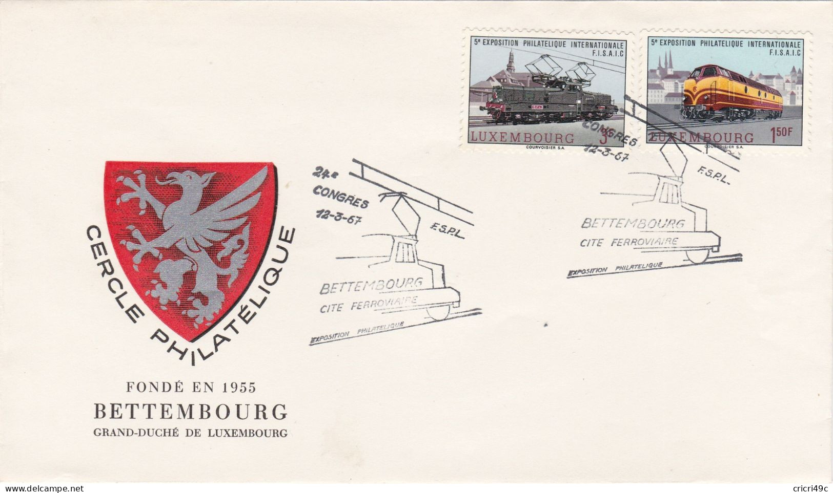 Enveloppe, Cercle Philatélique De Bettembourg, Avec Oblitération  Du 13/03/1967  (L14) - Covers & Documents