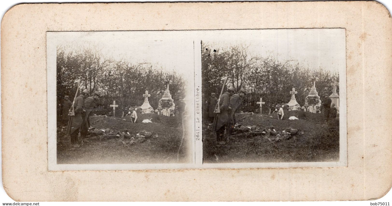 Photo Stéreoscopique , Le Cimetière - 1914-18