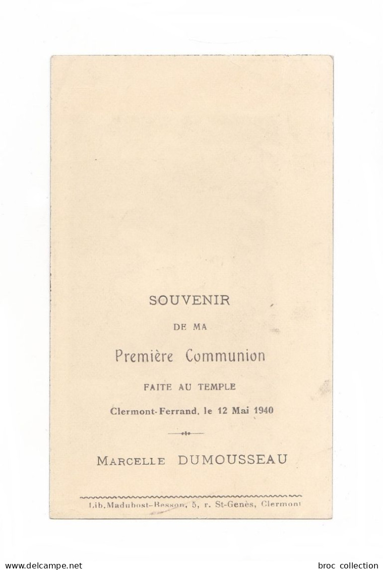 Clermont-Ferrand, 1re Communion De Marcelle Dumousseau, 12/05/1940, Temple, La Sainte Cène - Images Religieuses