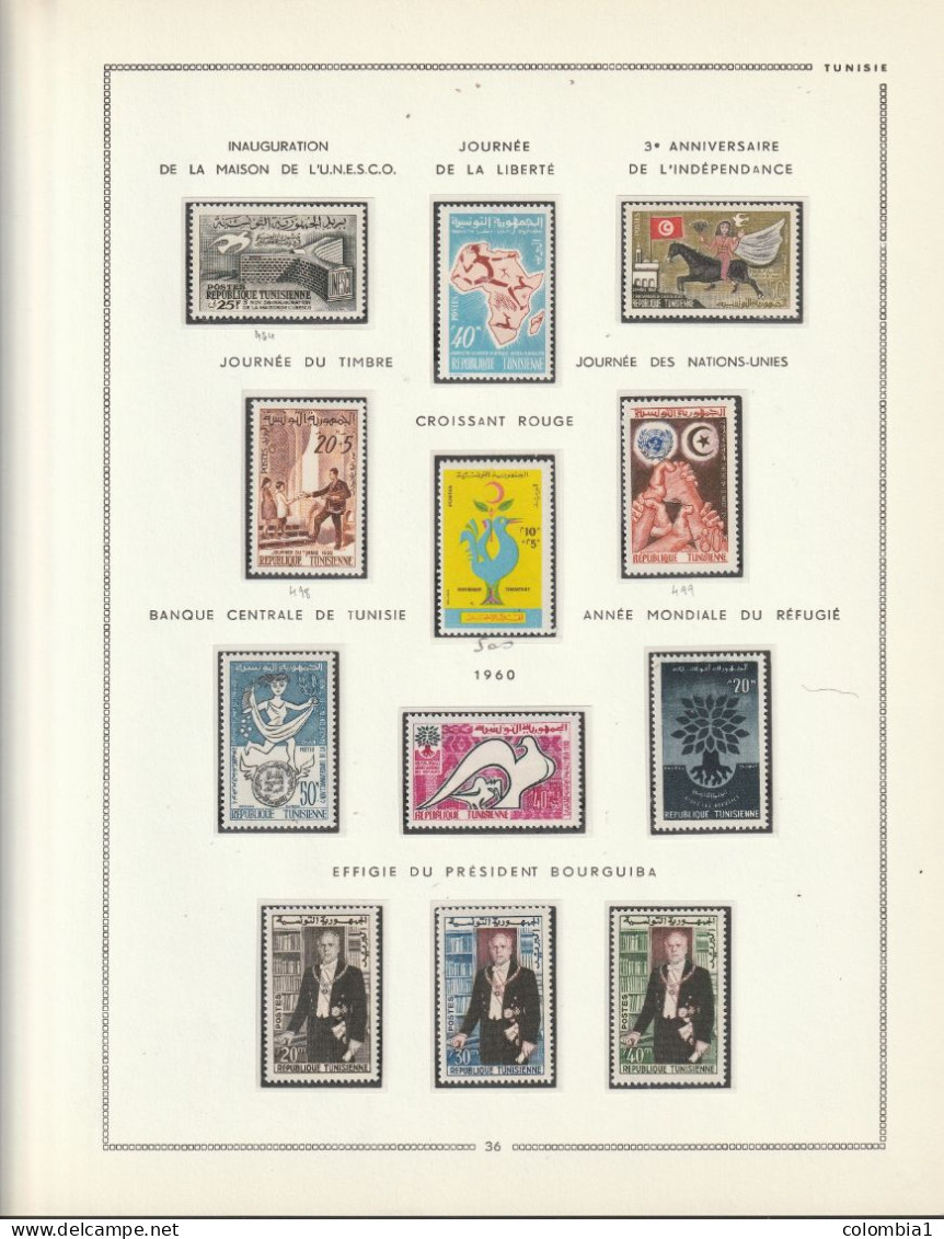 TUNISIE Collection  1955 à 1970  Neufs ** et Ob (voir description)