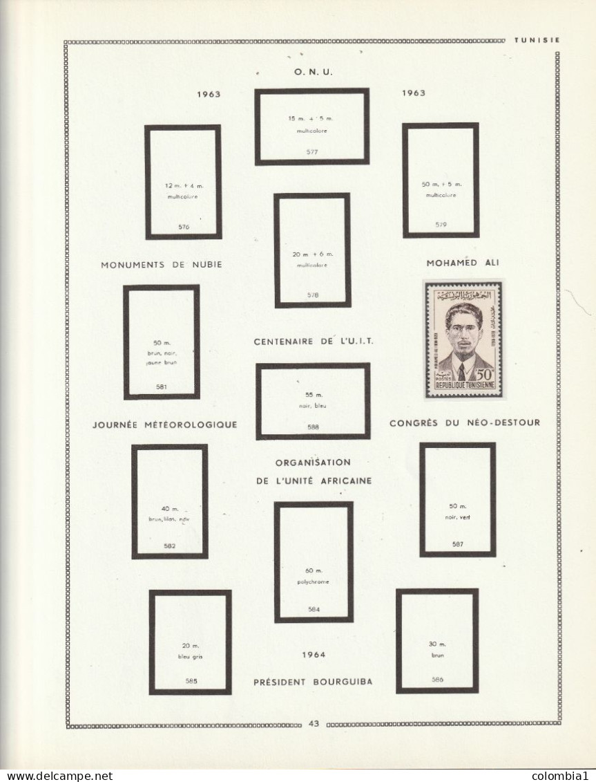 TUNISIE Collection  1955 à 1970  Neufs ** et Ob (voir description)
