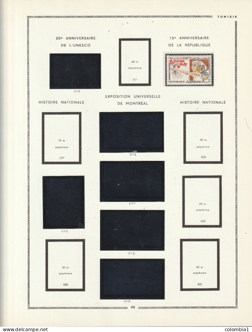 TUNISIE Collection  1955 à 1970  Neufs ** et Ob (voir description)