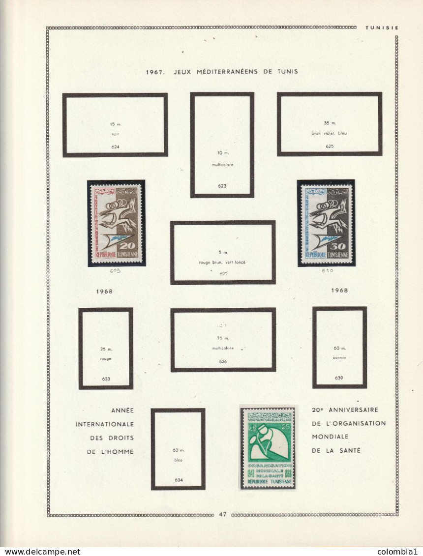 TUNISIE Collection  1955 à 1970  Neufs ** et Ob (voir description)