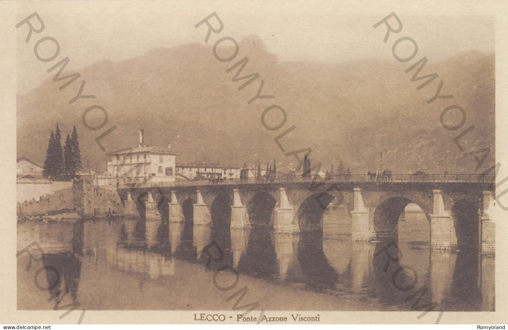 CARTOLINA  C9 LECCO,LOMBARDIA-PONTE AZZONE VISCONTI-(RIPRODUZIONE)-FORMATO PICCOLO-STORIA,MEMORIA,NON VIAGGIATA - Lecco