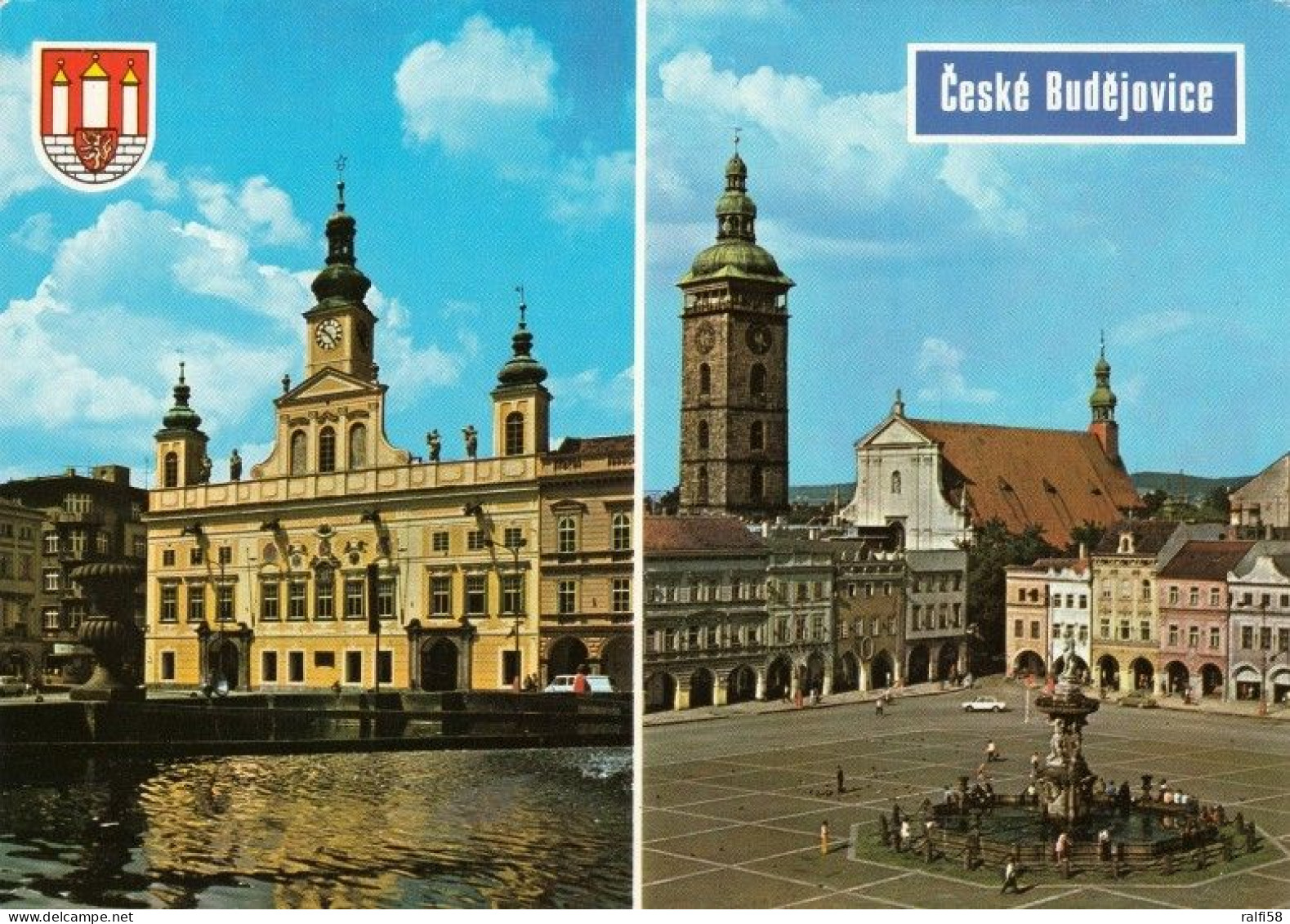 1 AK Tschechien * České Budějovice (deutsch Budweis) - Das Barocke Rathaus Und Der Schwarze Turm * - Tchéquie