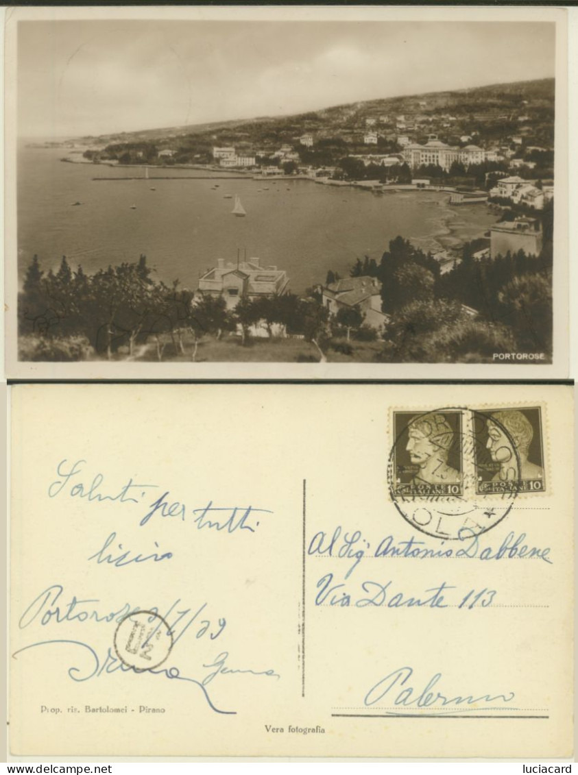 SLOVENIA -PIRANO -PORTOROSE 1939 - Slovenia