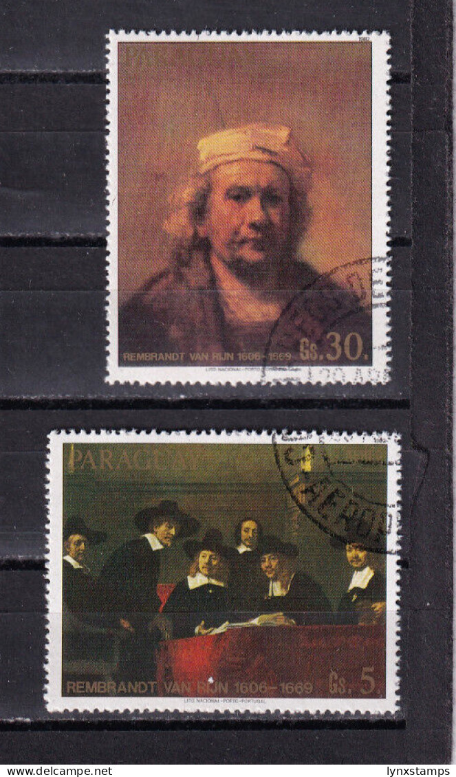 LI07 Paraguay 1983 Paintings By Rembrandt Used Stamps - Sonstige & Ohne Zuordnung