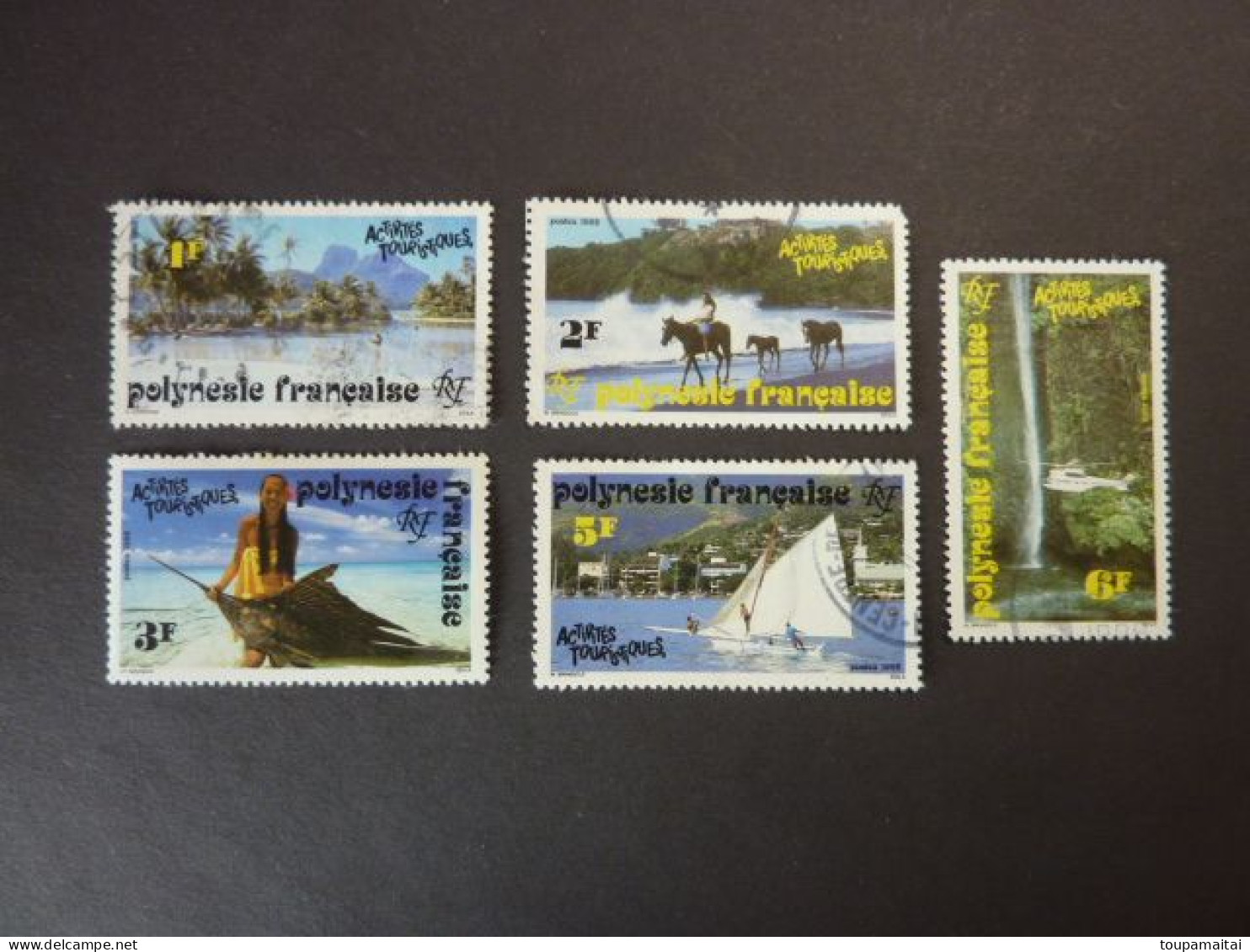 POLYNESIE FRANCAISE, Année 1992, YT N° 399-400-401-403-404 Oblitérés, Activités Touristiques - Used Stamps