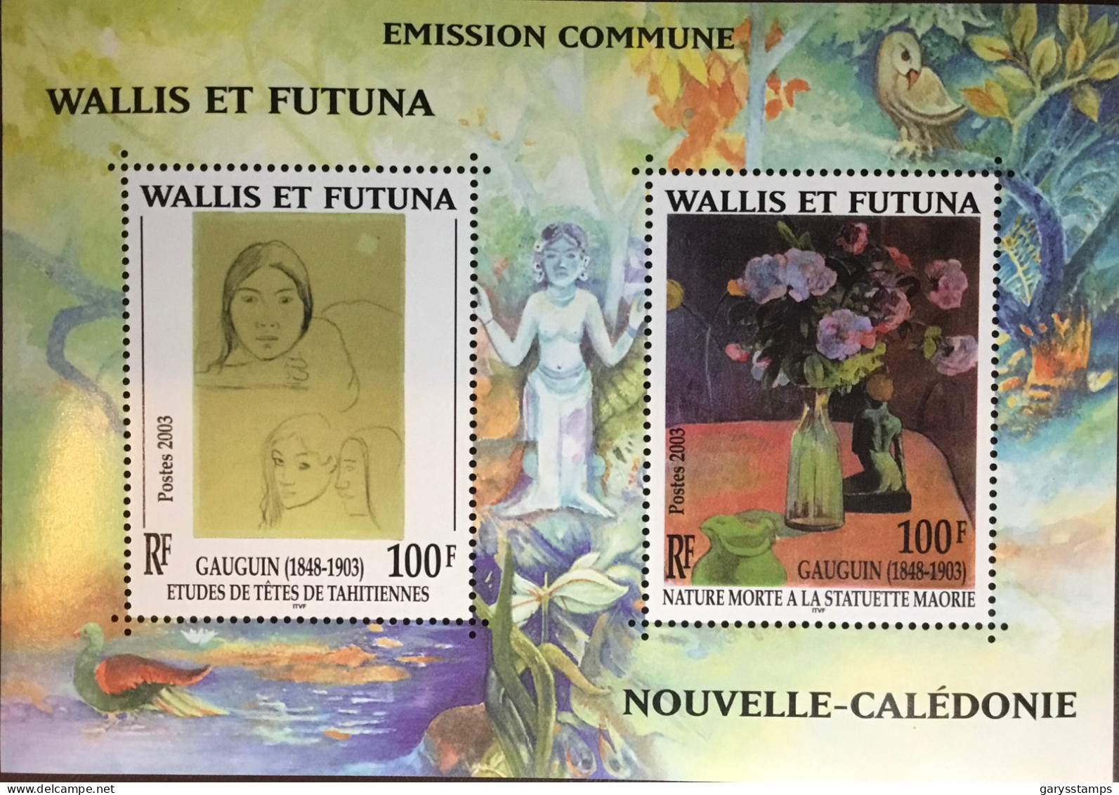 Wallis Et Futuna 2003 Gauguin Centenary Joint Issue Minisheet MNH - Neufs