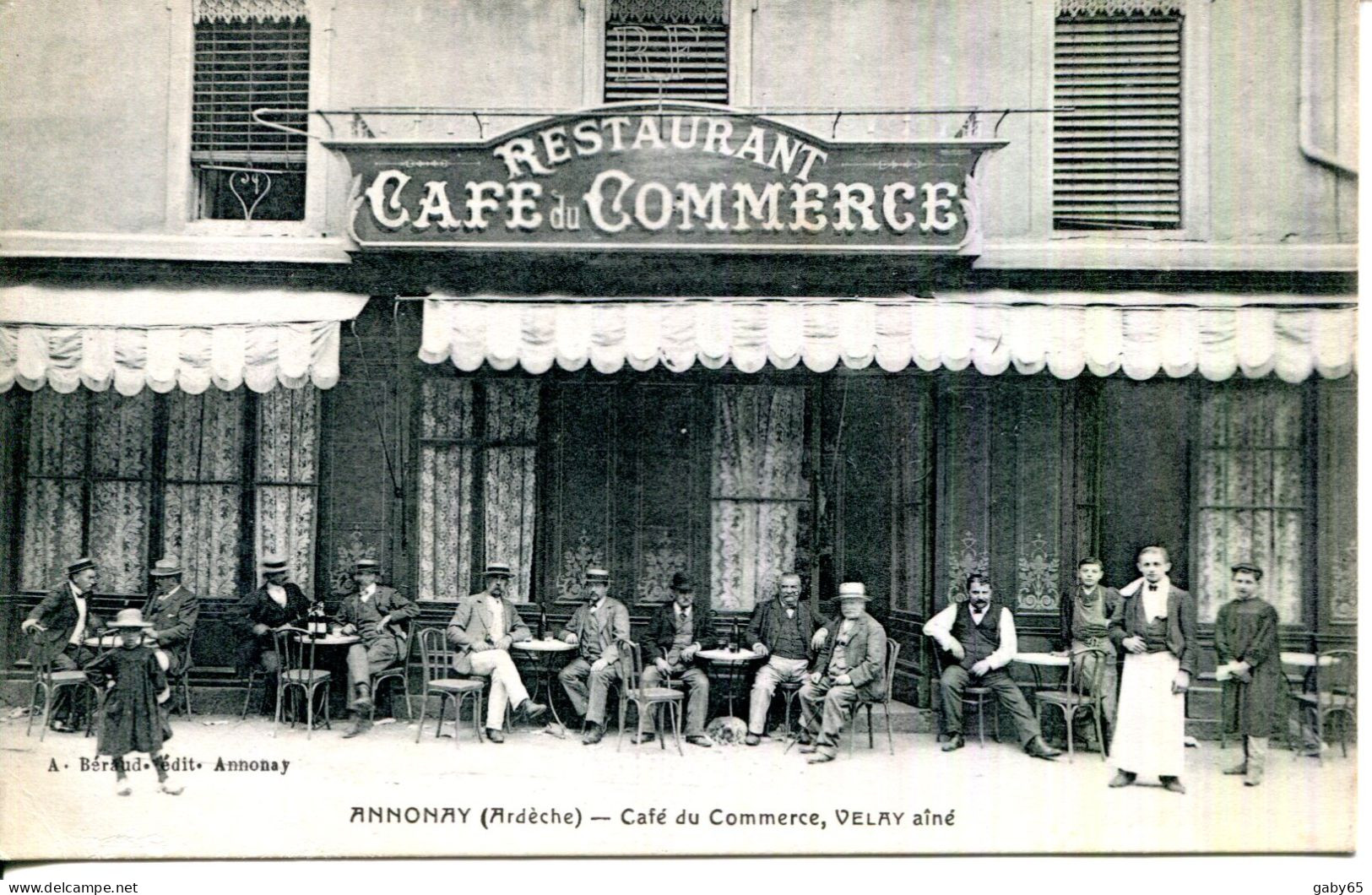 CPA.07.ARDECHE.ANNONAY.CAFÉ DU COMMERCE,VELAY AÎNÉ. - Annonay