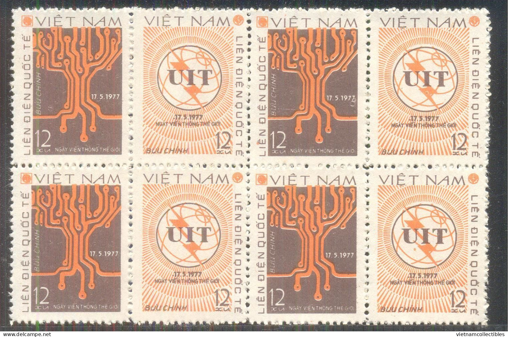 Block 4 Vietnam Viet Nam MNH Perf Stamps With Se-tenant 1978 : UIT / Join Issue / World Telecommunications' Day (Ms342) - Vietnam