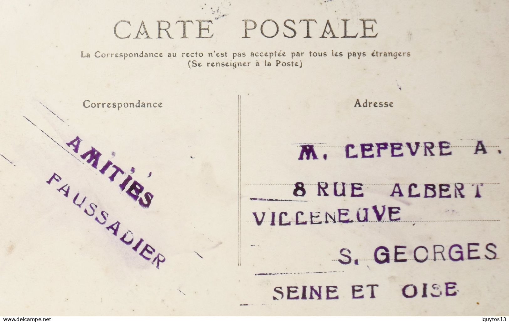 CPA. [75] > TOUT PARIS > N° 815 L'Estacade Quai Henri IV Vue Prise Pendant L'Inondation (IVe Arrt.) 1910 Coll. F. Fleury - Arrondissement: 04