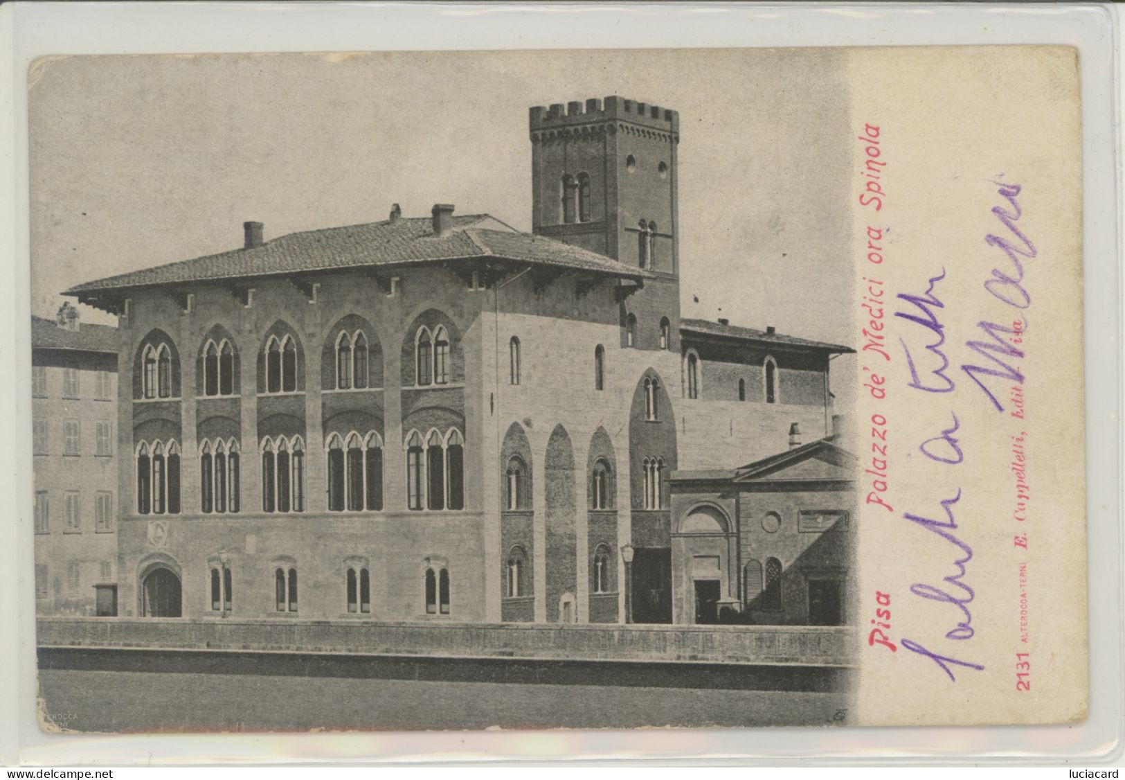 PISA - PALAZZO DE' MEDICI ORA SPINOLA -VIAGG.1909 - Pisa