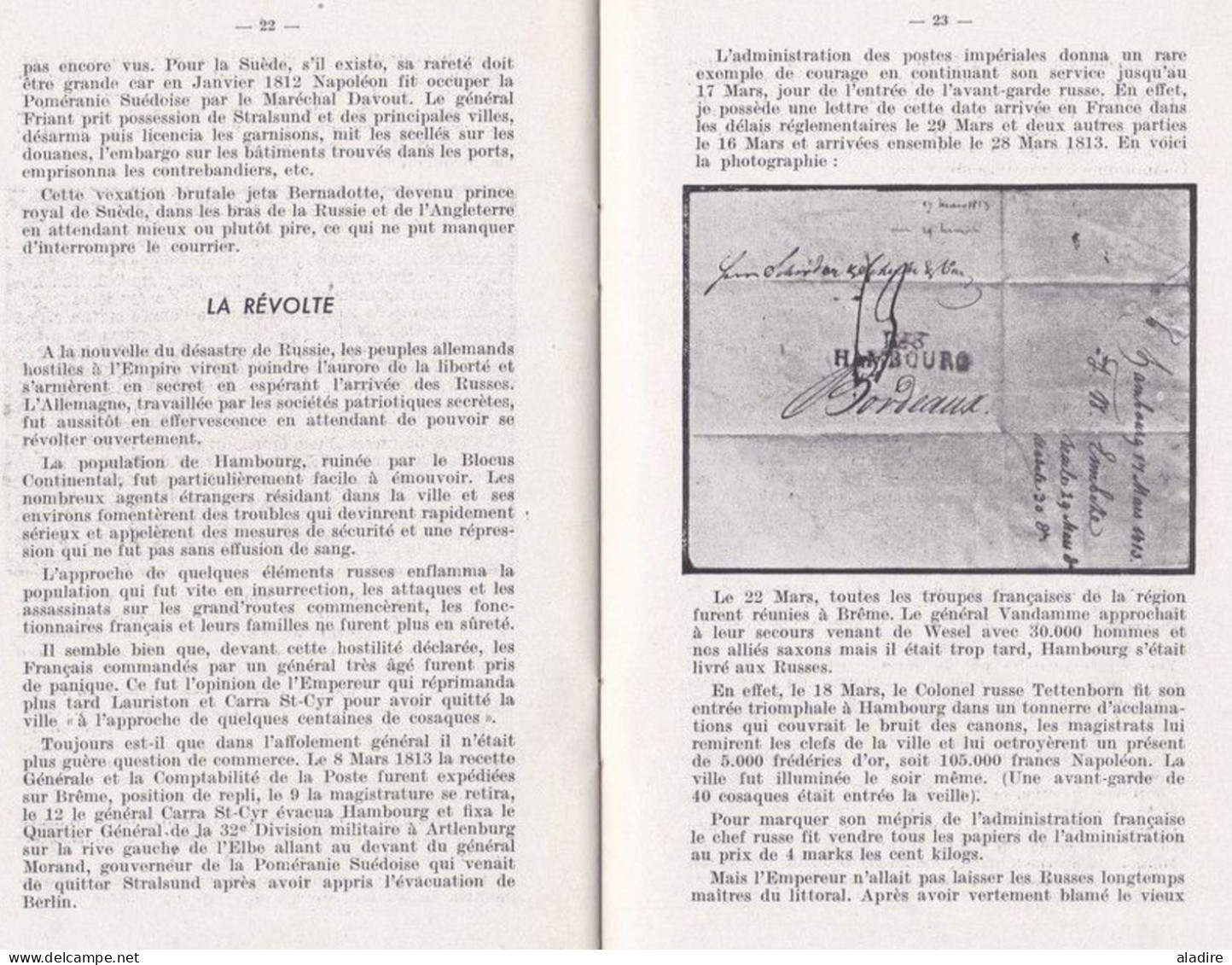 1946 - André LERALLE - Les Marques Postales Françaises De Hambourg Hamburg - Occupation Napoléonienne 1806 / 1814 - Philately And Postal History