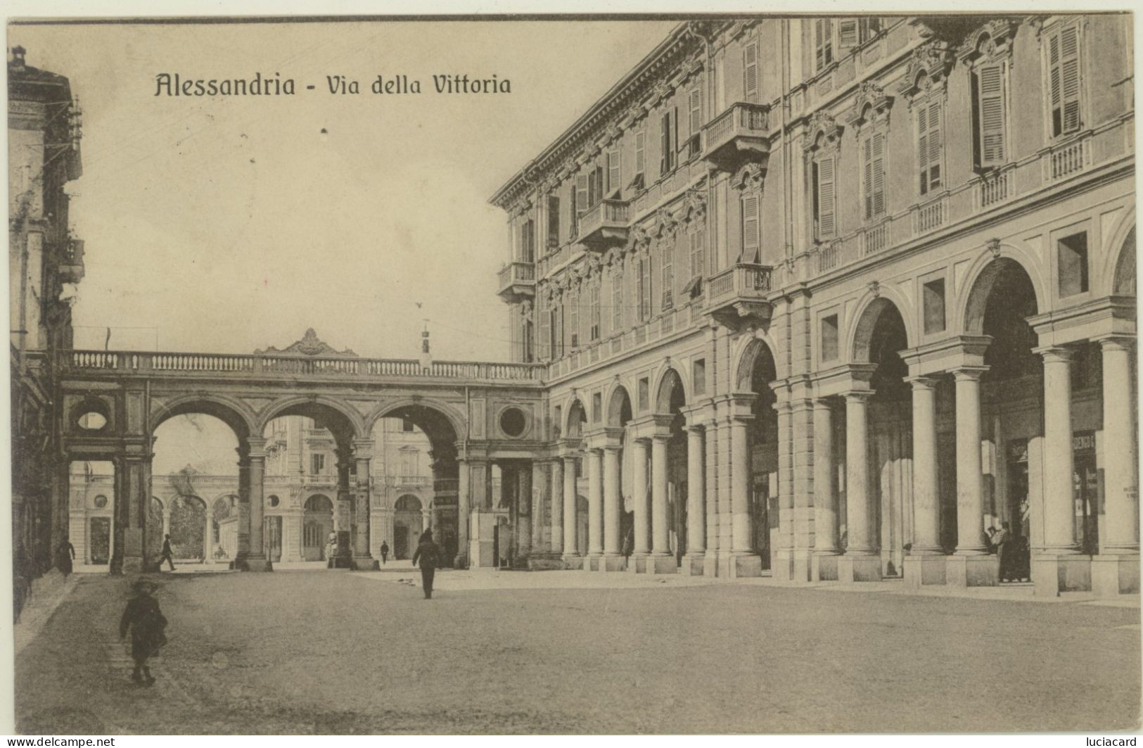 ALESSANDRIA -VIA DELLA VITTORIA ANIMATA -VIAGG.1911 - Alessandria