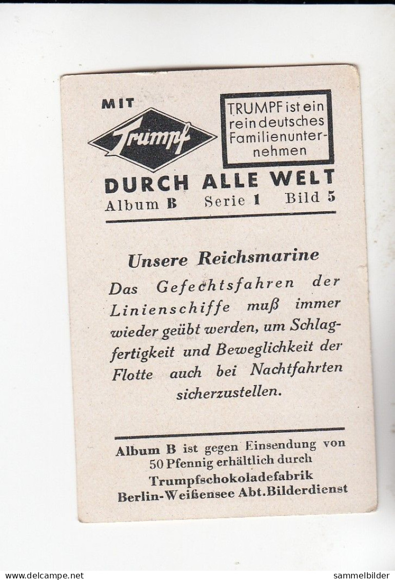 Mit Trumpf Durch Alle Welt Unsere Reichsmarine Das Gefechtsfahren Der Linienschiffe   B Serie 1 #5 Von 1933 - Otras Marcas