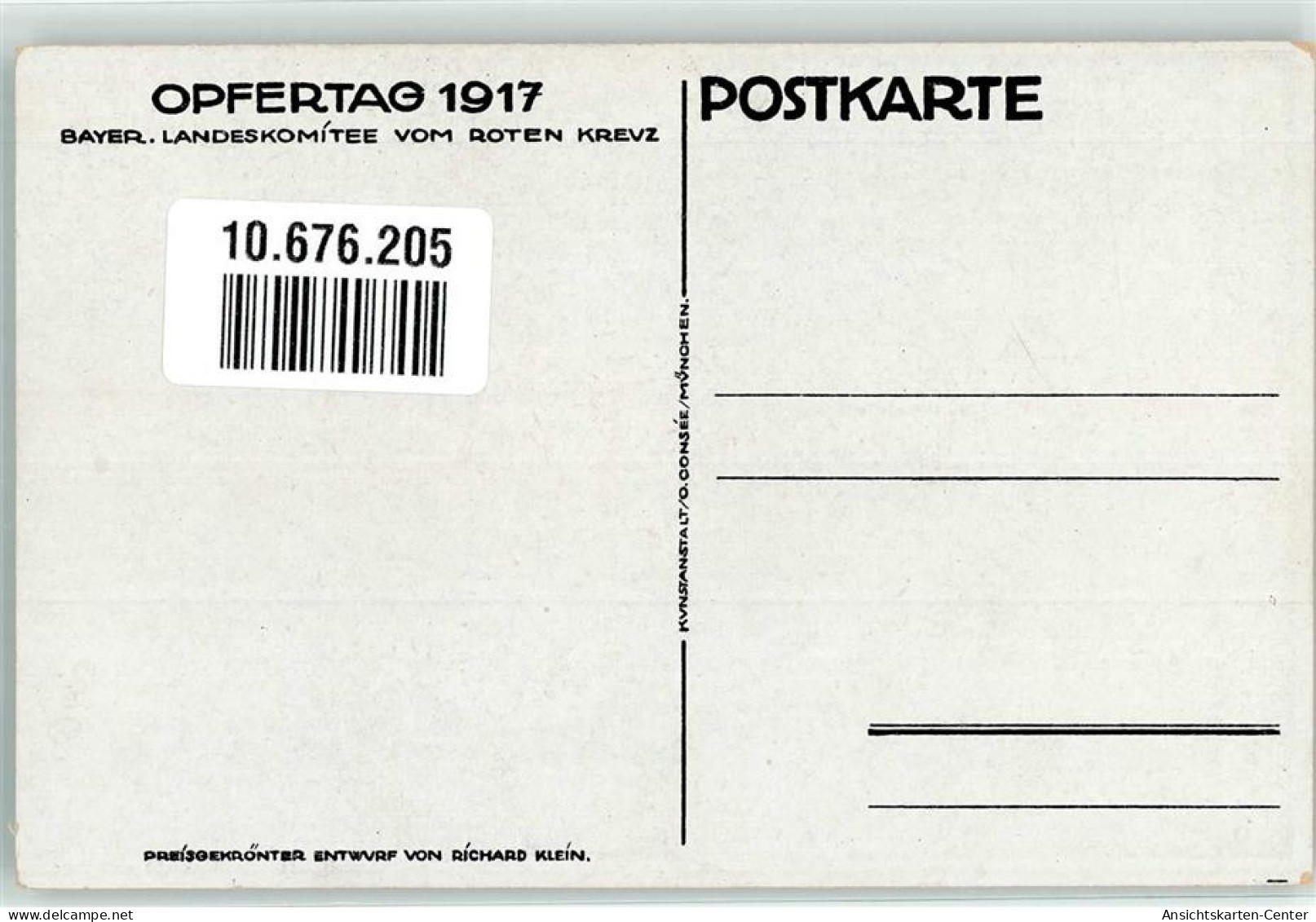 10676205 - Opertag Sign. Rich. Klein - Rode Kruis