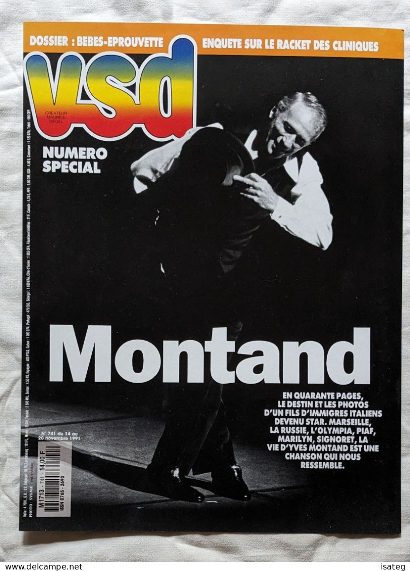 Affiche Cartonnée Publicitaire Pour Librairie : Vsd 1991 - Yves Montand - Manifesti