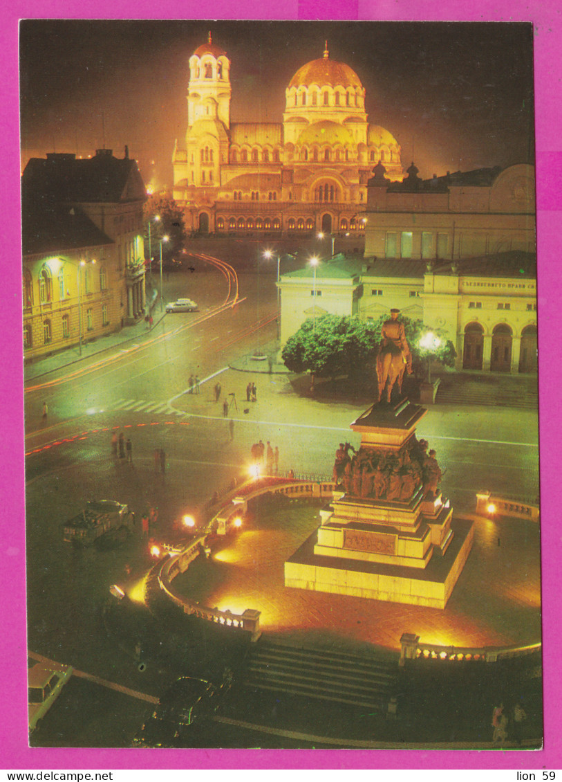 311168 / Bulgaria - Sofia - Night Aerial View "People's Assembly" Square Cathedral Of St. Alexander Nevsky Monumen PC  - Bulgarije