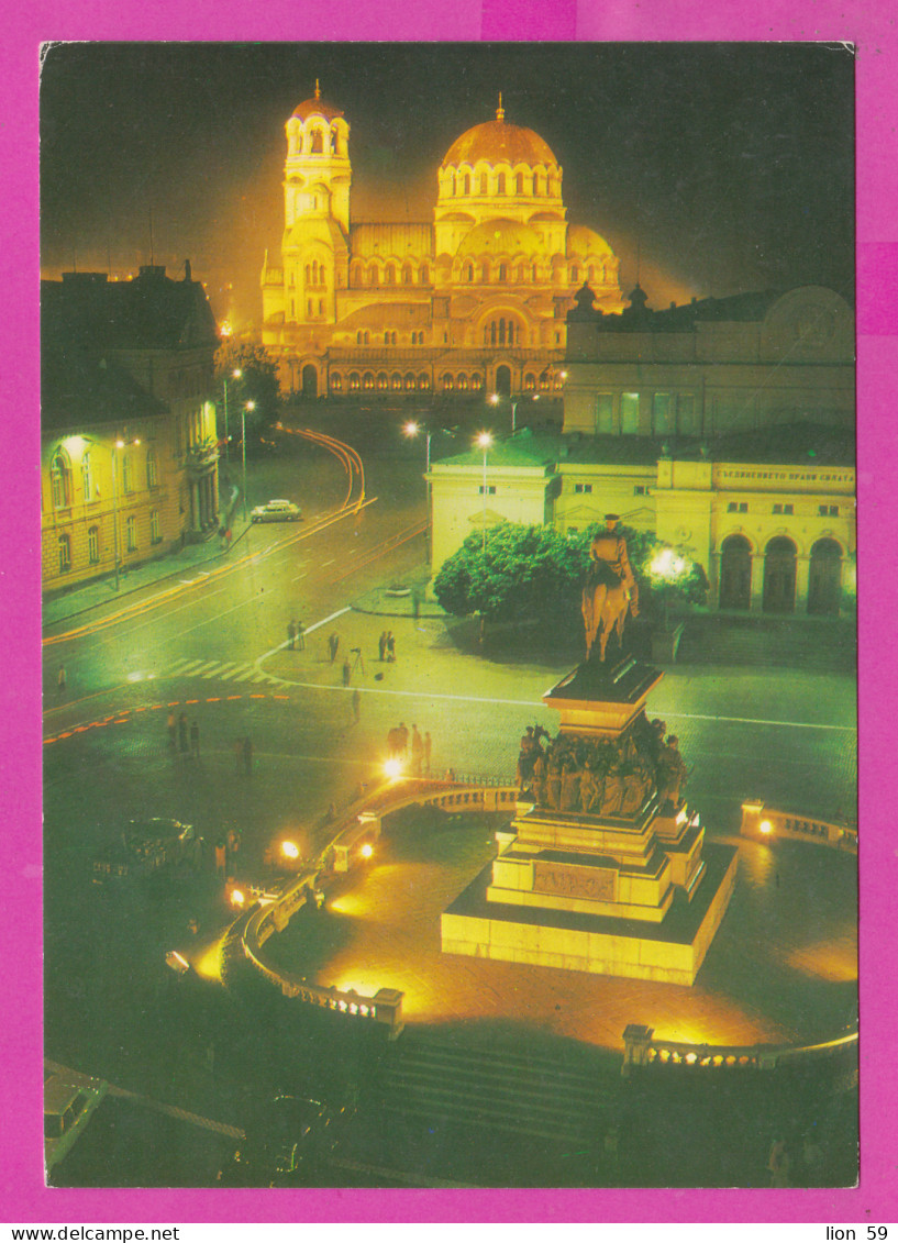 311169 / Bulgaria - Sofia - Night Aerial View "People's Assembly" Square Cathedral Of St. Alexander Nevsky Monumen PC  - Iglesias Y Catedrales