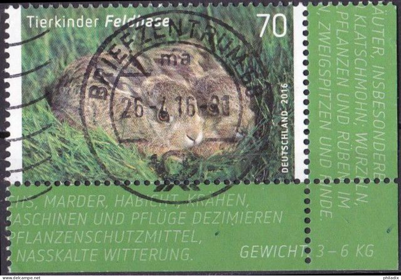 BRD 2016 Mi. Nr. 3217 Eckrand Vollstempel O/used (BRD1-1) - Gebraucht