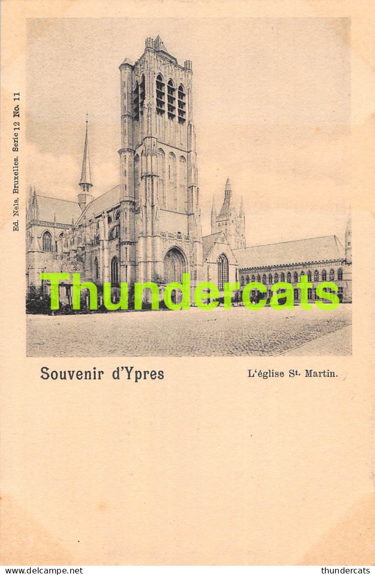 CPA IEPER YPER YPRES SOUVENIR D'YPRES NELS SERIE 12 NO 11 L'EGLISE ST MARTIN  - Ieper