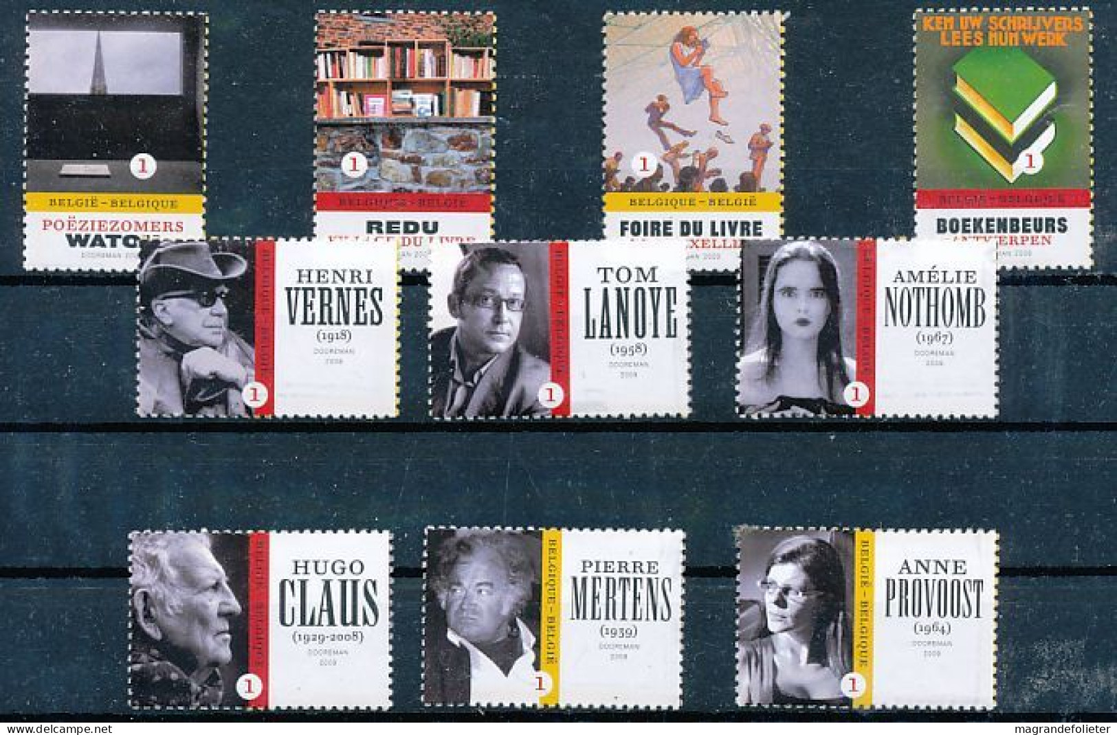 TIMBRE  ZEGEL STAMP  BELGIQUE THIS IS BELGIUM  LIVRE ET LITTERATURE 3970-79  XX - 2013-... Roi Philippe