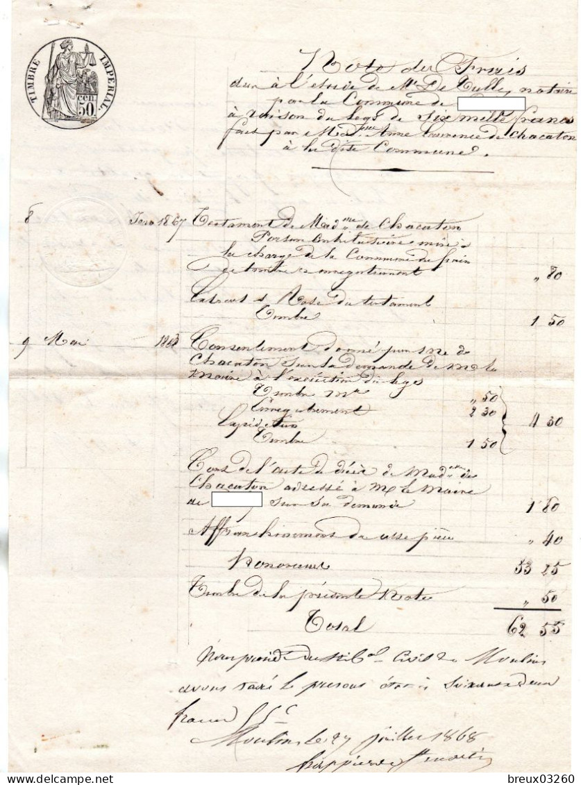 Document   - "   Timbre Fiscal, Impérial "- - Lettres & Documents