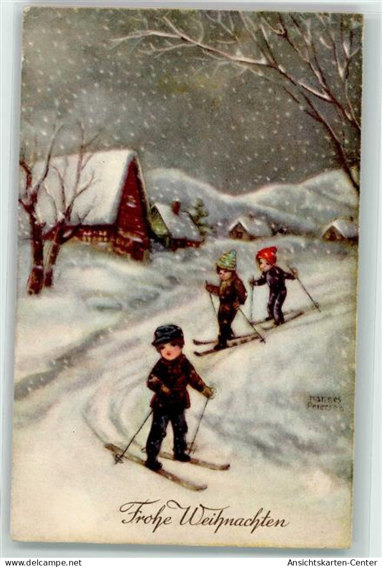 39185805 - HWB Serie 5327  Kinder Ski Weihnachten AK - Petersen, Hannes
