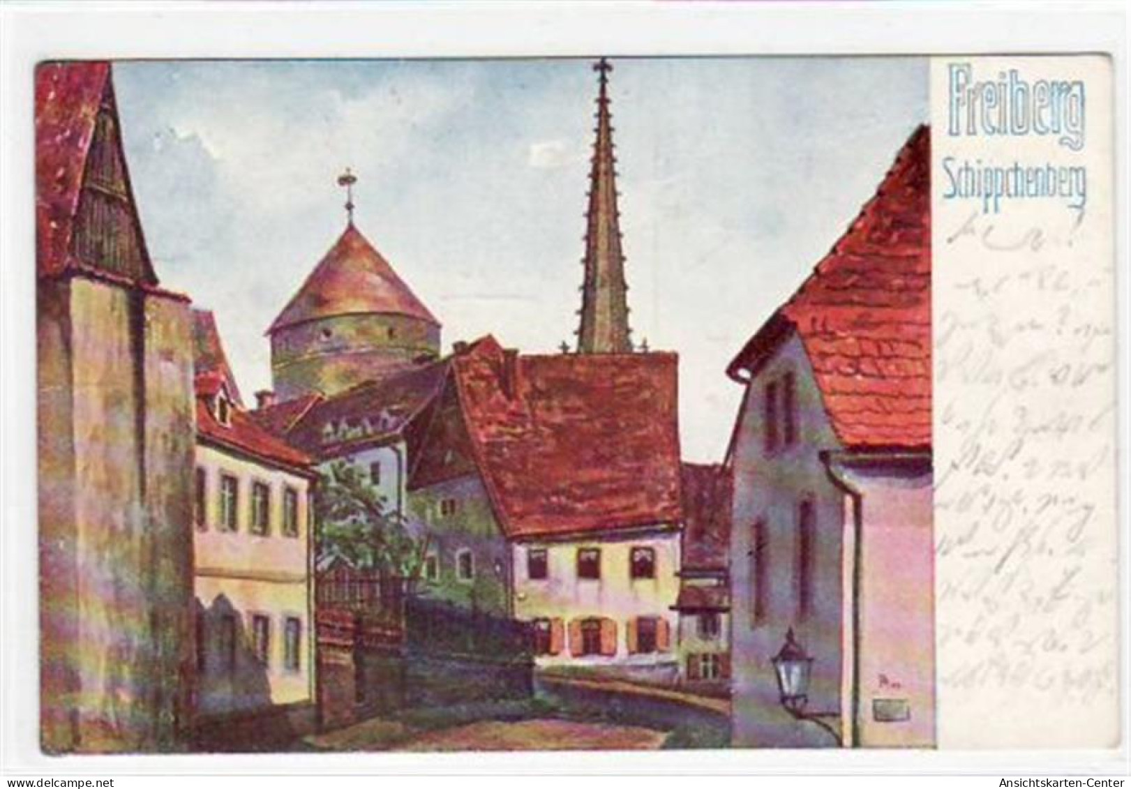 39033305 - Freiberg, Kuenstlerkarte Mit Schippenberg Gelaufen Von 1909 Kleiner Knick Oben Links Und Rechts, Sonst Gut E - Freiberg (Sachsen)